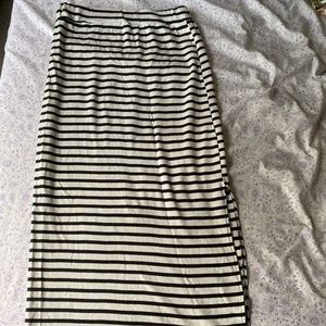 Stripe jersey maxi skirt
